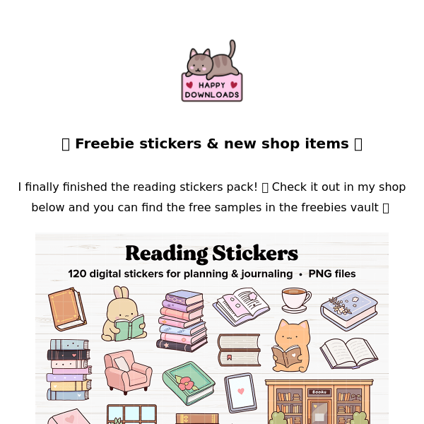 Freebie stickers & new shop items 🩷✨