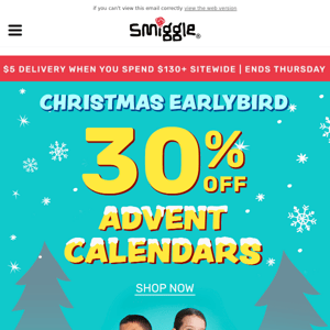 Christmas Earlybird offer starts now! Shop 30% Advent Calendars 🎄