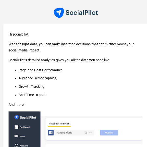 SocialPilot, let’s peek into your social media analytics
