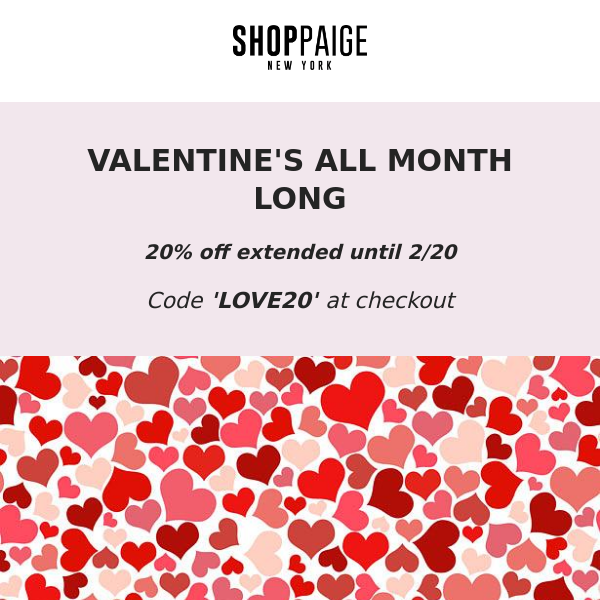20% OFF EXTENDED UNTIL 2/20