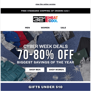 Shop Cyber Week Deals All Week Long | Dozens of Styles for Under $10 + More Up to 80% Off