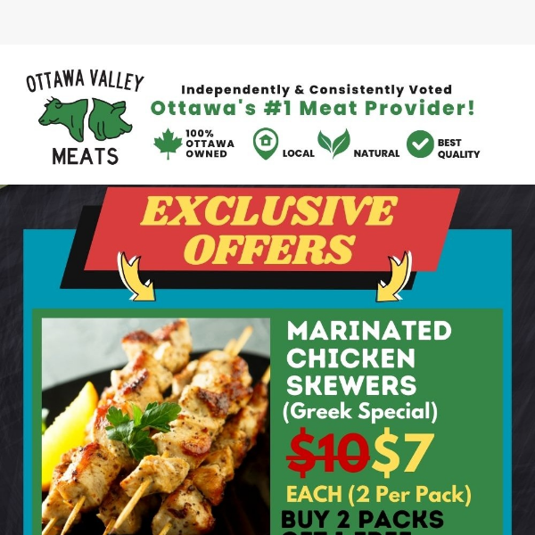 Easy Dinner Chicken Skewers - Buy 2 Get 1 FREE!🥩