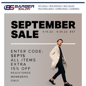 September Sale! Our most popular barber brands