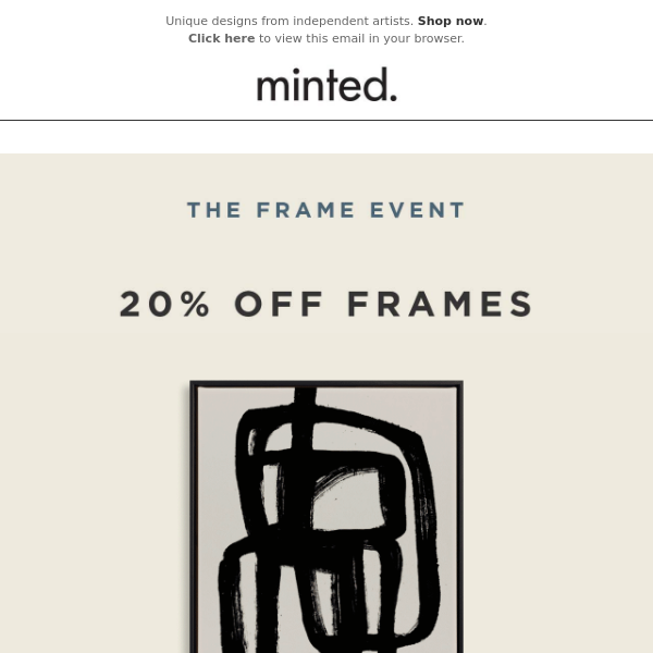 Just launched: 20% off frames!