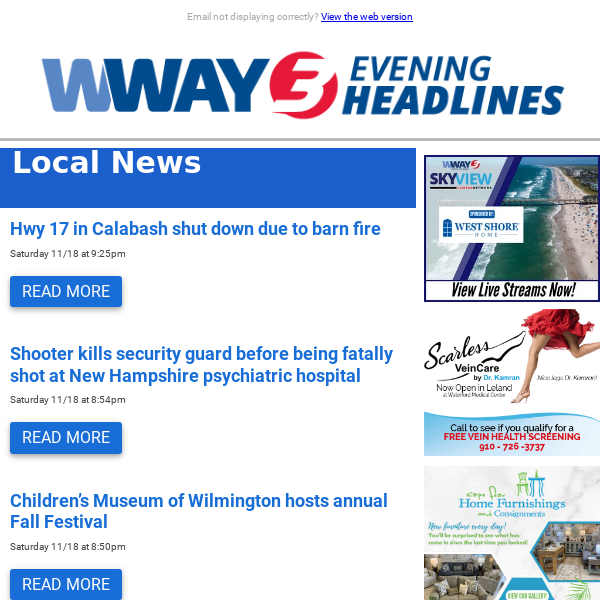 WWAY Evening Headlines