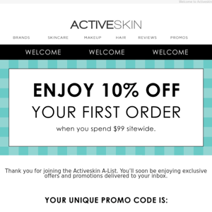 Welcome to Activeskin. We Love Beauty!