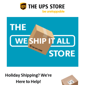 We Ship It Before the Holiday Weekend