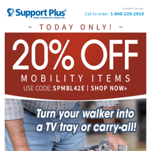 One Day Only: 20% Off Mobility