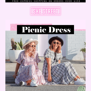 Hold on to your hats, our Picknic Dress has returned 🧀🍷🧺