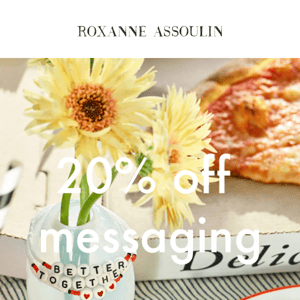 20% OFF CUSTOM & MESSAGING