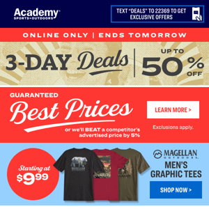 ENDS TOMORROW! Up to 50% OFF Deals Online