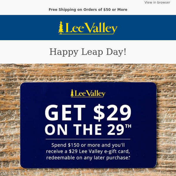 An Offer That Only Comes Once Every Four Years – Feb. 29 Only