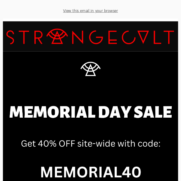 Memorial Day Weekend Sale! 40% OFF Entire Site! 🖤