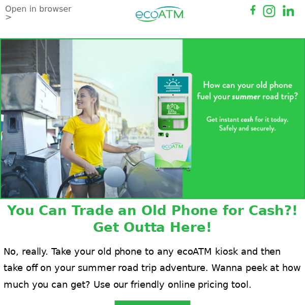🚗 Get paid with ecoATM and hit the road 🚵🏕️