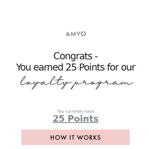 Congrats! You earned 25 Points for our Rewards Program
