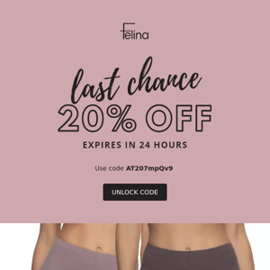 Last chance for 20% Off ⌛