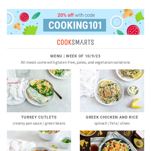 Delightful Menu for the Week from Cook Smarts 🍽️