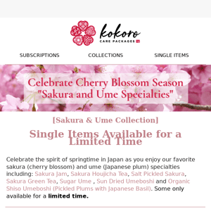 🌸[SAKURA & UME SINGLE ITEMS + RECIPE] Available for a limited time: Sakura & Ume specialties