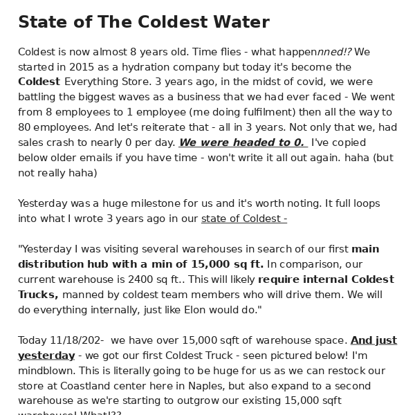 the state of coldest
