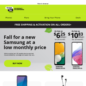 Get your new phone for as low as $6.25/mo