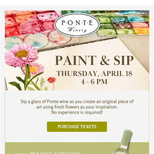 Paint & Sip is Back! Create a Floral Watercolor 💐