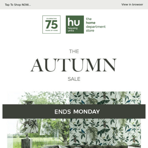 Autumn Sale ENDS MONDAY!