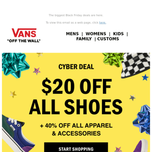 Don't Miss Out! $20 Off Shoes and 40% Off Apparel