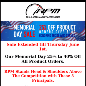 2 Days Left - 25-40% Memorial Day Sale - 5 More New TESLA Accessories added