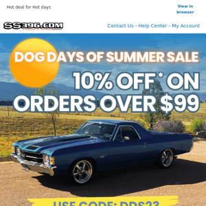 Dog Days of Summer - 10% Off