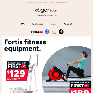 ✔️ Fortis Elliptical Cross Trainer $129 with Kogan FIRST (Was $369.99)