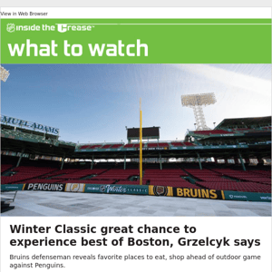 Winter Classic great chance to experience best of Boston, Grzelcyk says