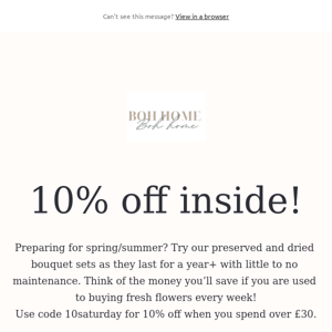 10% off inside!