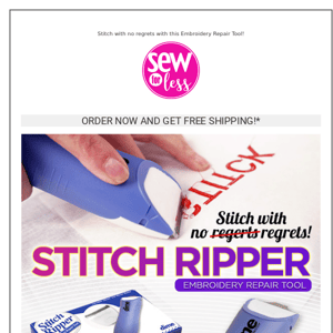 Stitch with no regerts with this Embroidery Repair Tool!