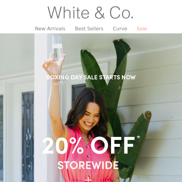 Hey White & Co, 20% off Storewide Starts Now 💥