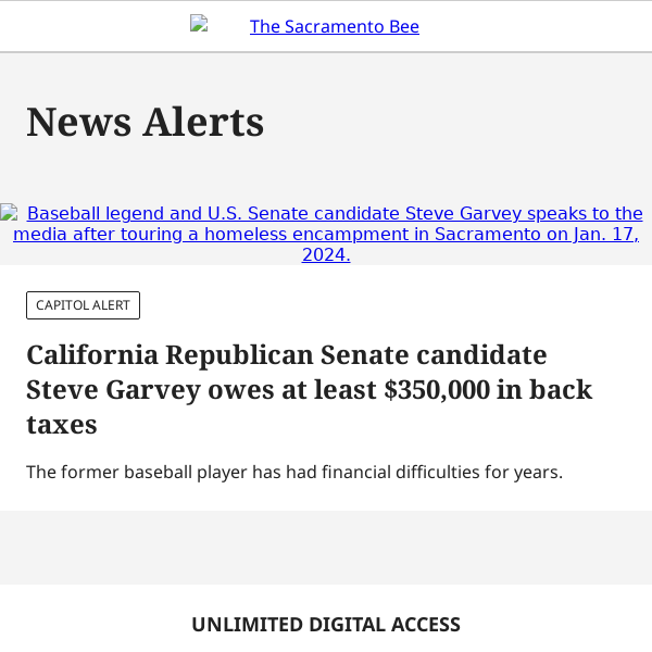 Senate candidate Steve Garvey owes at least $350K in taxes