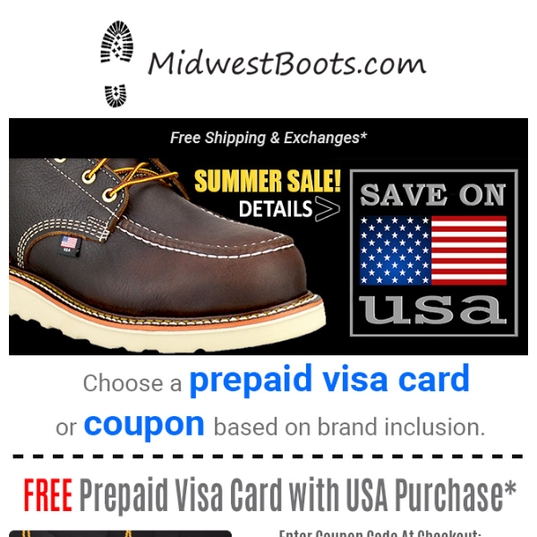 Save on U.S.A. Styles During our SUMMER SALE