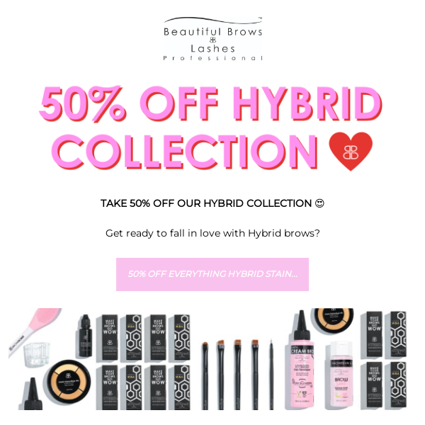 50% OFF HYBRID COLLECTION 📣 SHOP NOW 🛒❤️