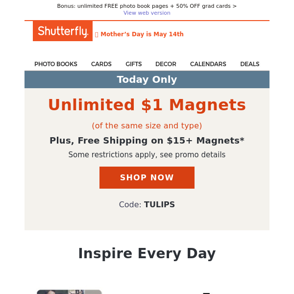 Unlimited $1 magnets + complimentary shipping is all yours!