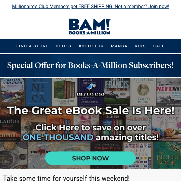 Special Offer for Books-A-Million Subscribers!