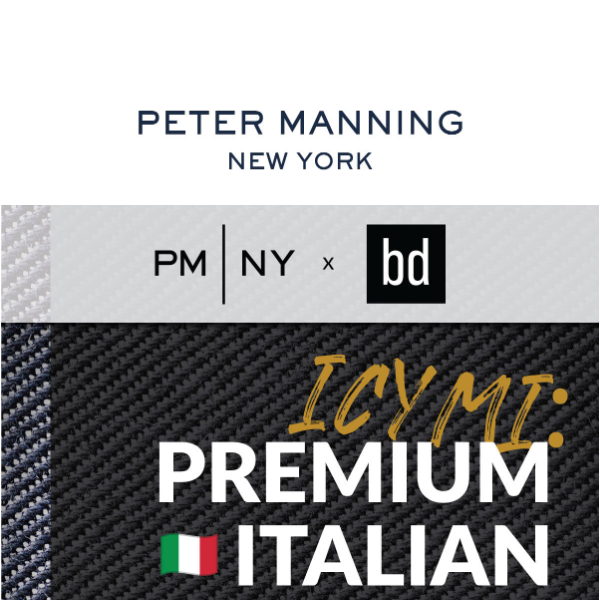 NEW Premium Italian Denim and Fall Shirting