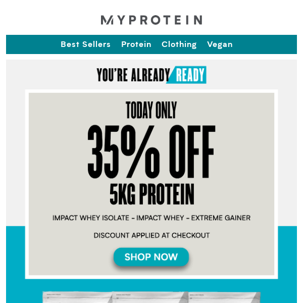 35% off 5kg protein, don't miss out! 🏋️‍♂️💪