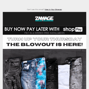 Zamage - $4.99 and up this Thursday only! 🚨 Denim, tracks, graphics, & more!