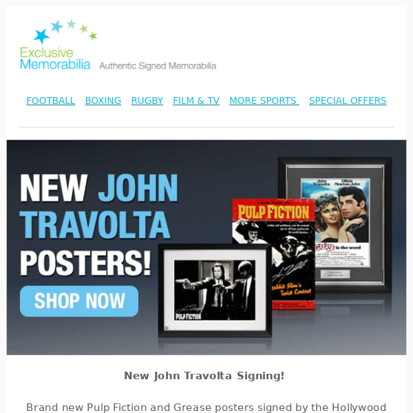 New John Travolta Signed Movie Posters!