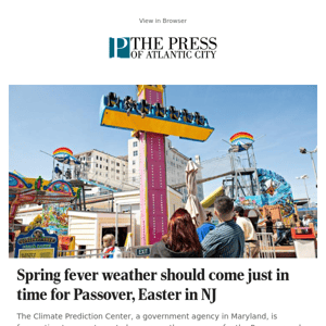 Spring fever weather should come just in time for Passover, Easter in NJ