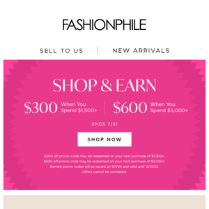 It pays to shop! + New Arrivals