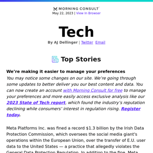 Meta Fined Record $1.3 Billion Over E.U. Data Transfers