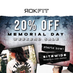 🇺🇸 Memorial Day Sale - 20% Off! 🇺🇸