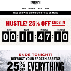 FINAL HOURS - 25% OFF Everything!