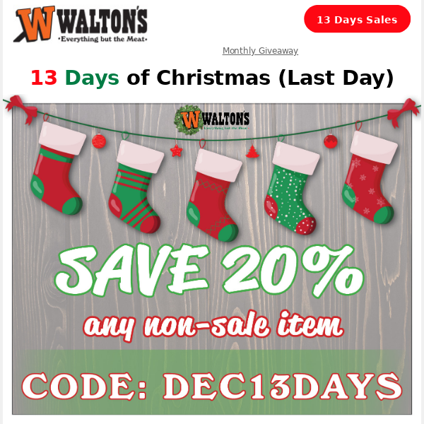 Get a jump on deer processing season and get a Walton's #12 Meat Grinder  for $100 off right now! Go to waltons.com/sales to grab yours…