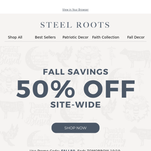 50% OFF Site-Wide 😱